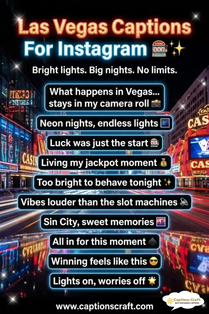 139+ Creative Las Vegas Captions For Instagram And Quotes That Spark Joy and Adventure
