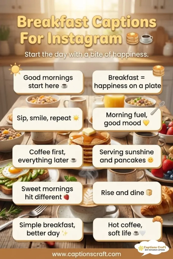 129+ Yummy Breakfast Captions For Instagram Full Of Morning Vibes