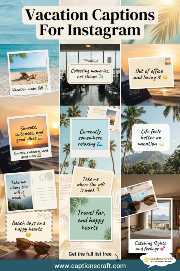135+ Must-Have Vacation Captions For Instagram That Spark Joy and Adventure Quotes