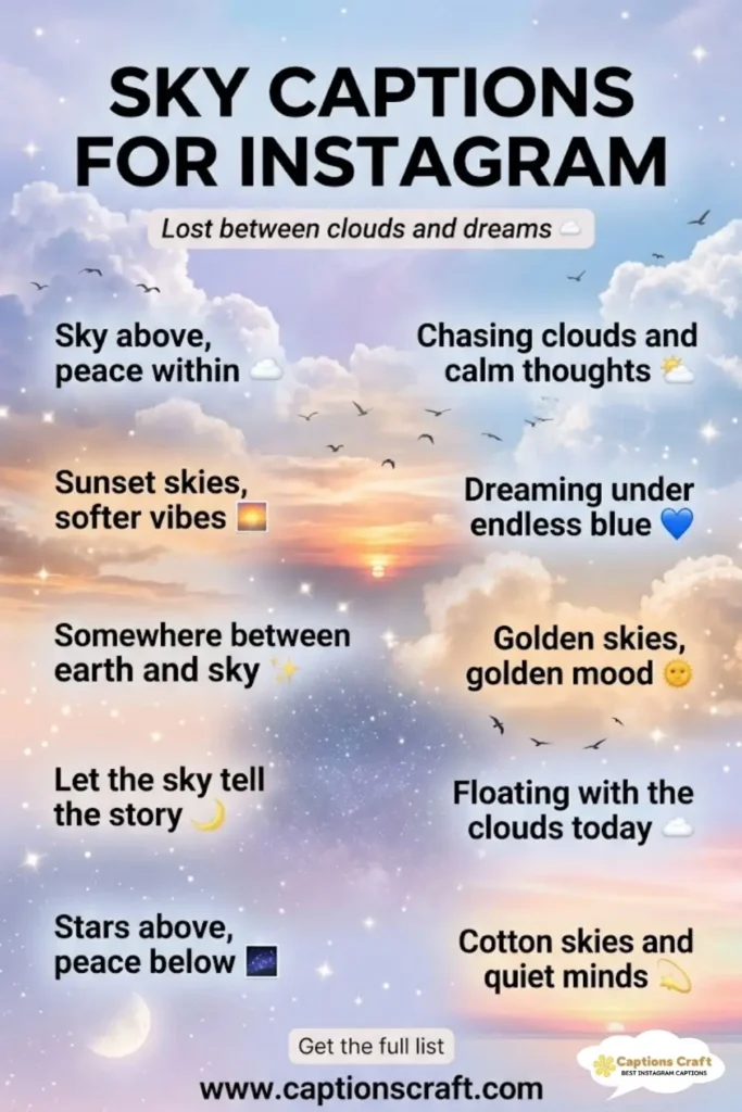 125+ Inspiring Sky Captions For Instagram and Quotes to Brighten Your Feed