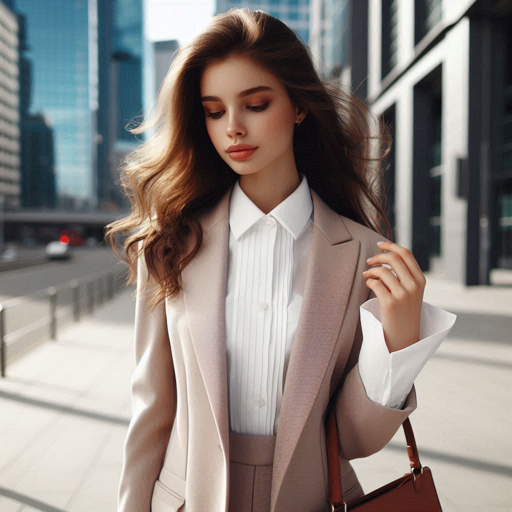 Stylish suit girl Instagram captions for confident women