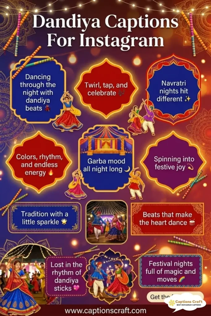 Creative Dandiya Captions For Instagram and Quotes to Shine at 139+ Festivities