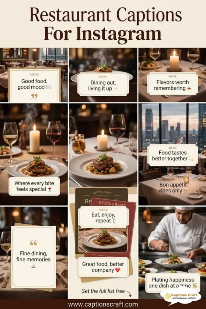 145+ Flavorful Restaurant Captions For Instagram and Quotes That Inspire Palate Delight