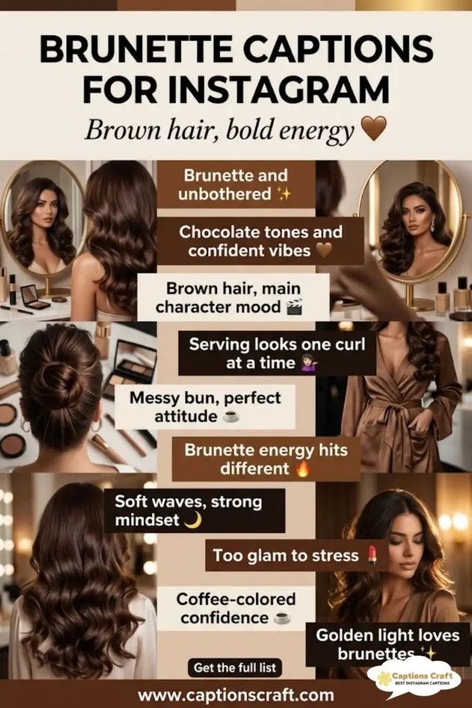 Brunette Captions For Instagram and Quotes That Spark Joy 145+ Times Over