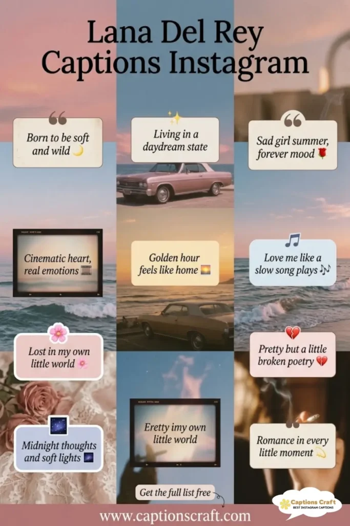 145+ Enchanting Lana Del Rey Captions For Instagram and Quotes That Spark Joy