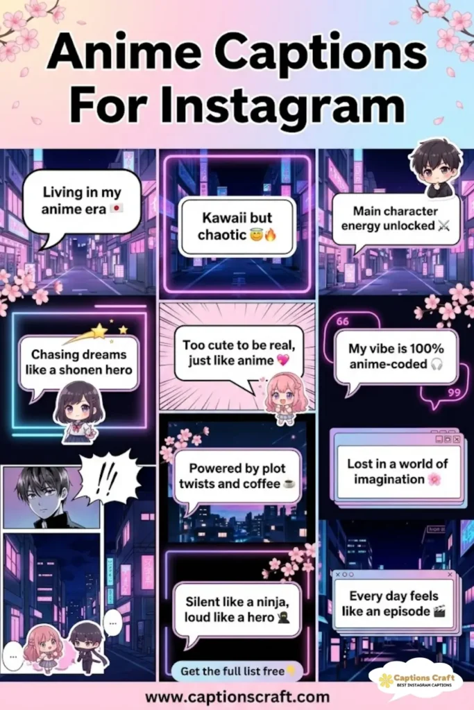 Unforgettable Anime Captions For Instagram and Quotes with 125+ Whimsical Charm