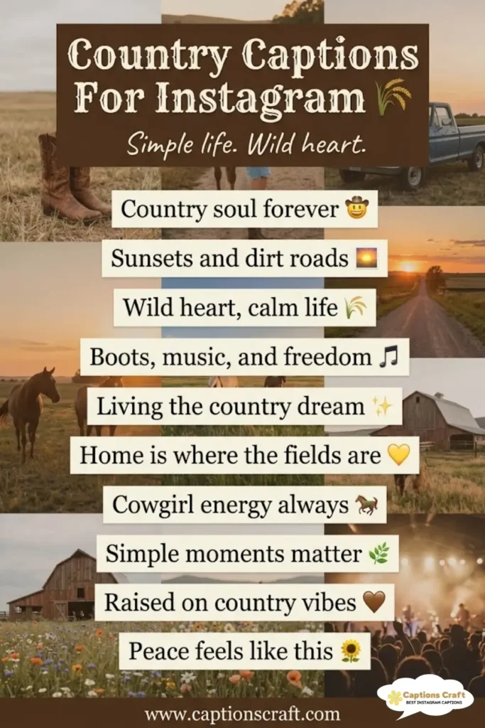 139+ Captivating Country Captions For Instagram and Quotes That Spark Joy