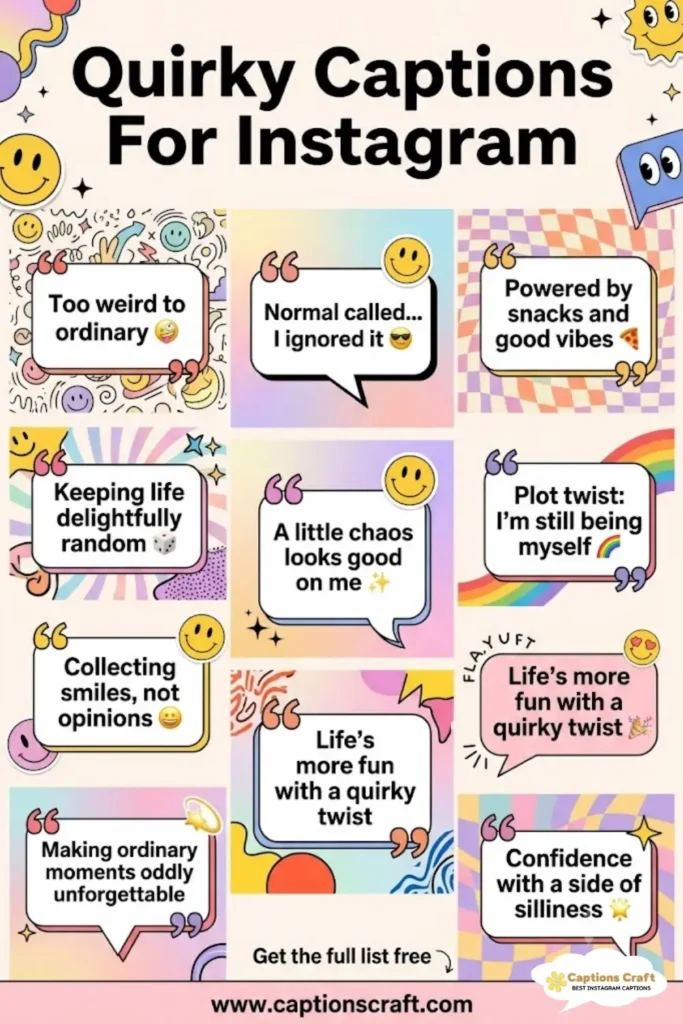 147+ Playful Quirky Captions For Instagram and Quotes to Brighten Your Feed in 2026