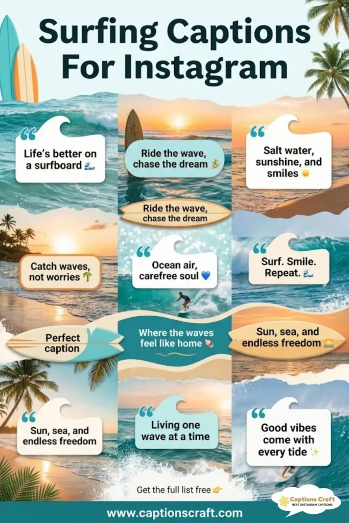 143+ Inspiring Surfing Captions For Instagram and Quotes to Ride the Waves