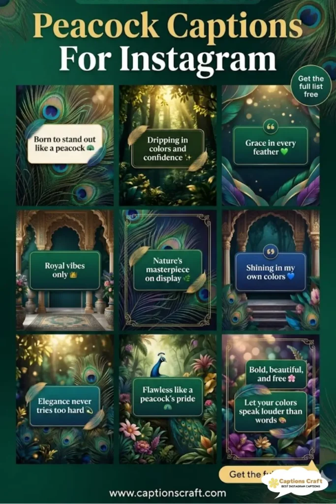 135+ Radiant Peacock Captions For Instagram and Quotes to Shine Bright