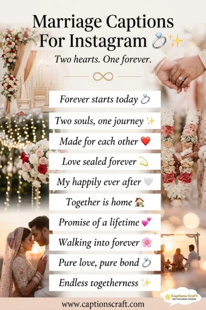 127+ Charming Marriage Captions For Instagram and Quotes to Celebrate Love