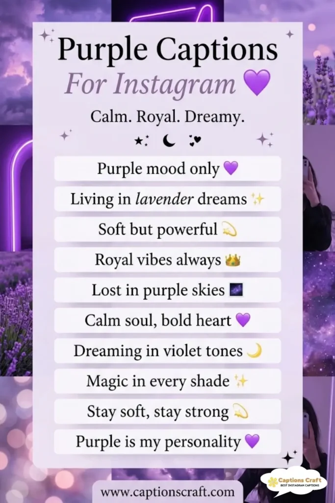 145+ Inspiring Purple Captions For Instagram and Quotes to Brighten Your Feed