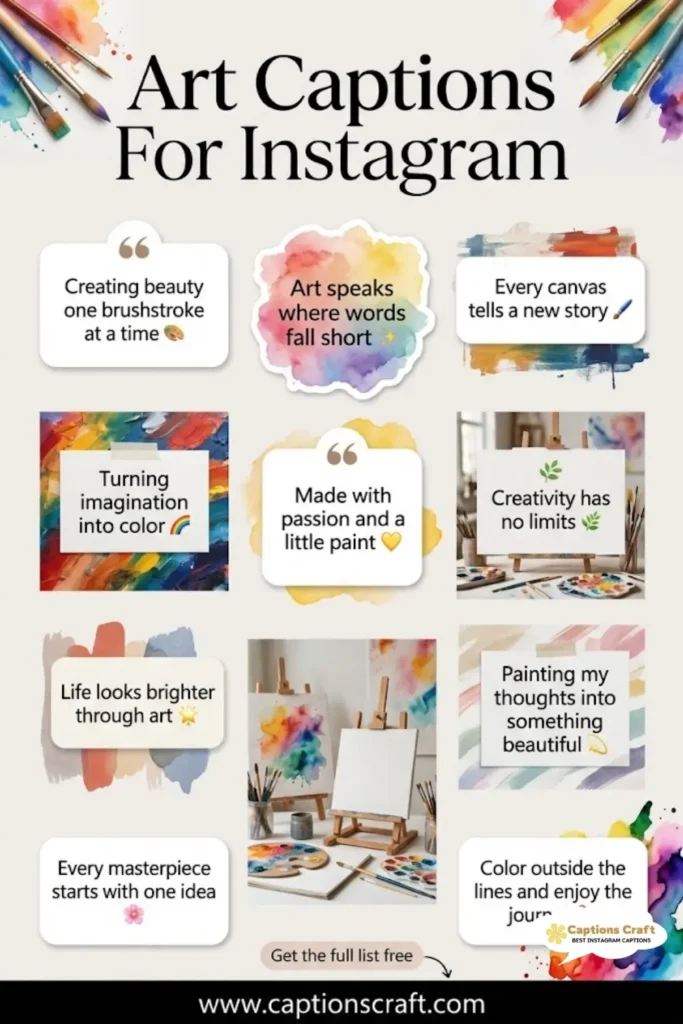 139+ Creative Art Captions For Instagram and Quotes That Inspire Wonder