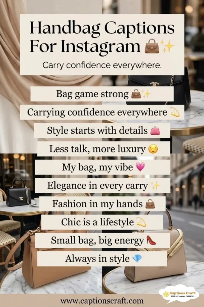 137+ Chic Handbag Captions For Instagram And Quotes That Will Transform Your Style