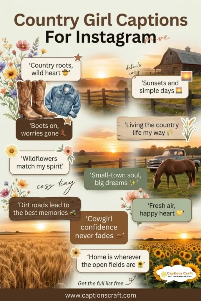 Charming Country Girl Captions For Instagram to Shine 127+ Times