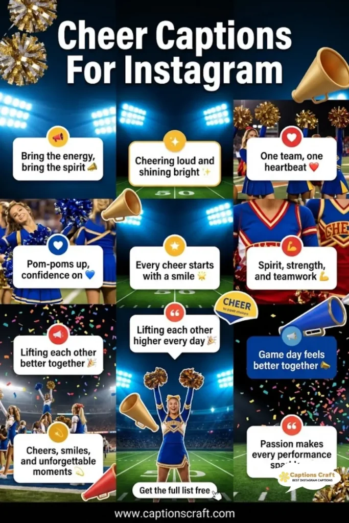 Cheer Captions For Instagram: 125+ Fun and Inspiring Cheer Moments