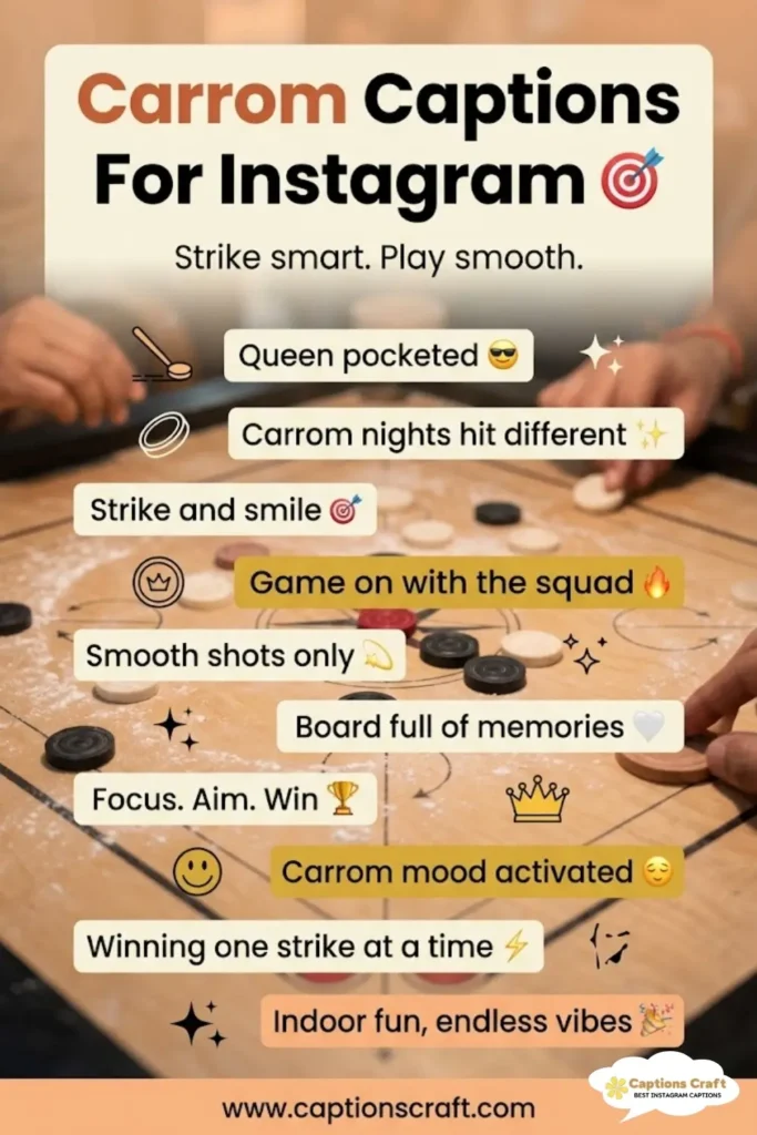 139+ Competitive Carrom Captions For Instagram And Quotres To Up Your Game
