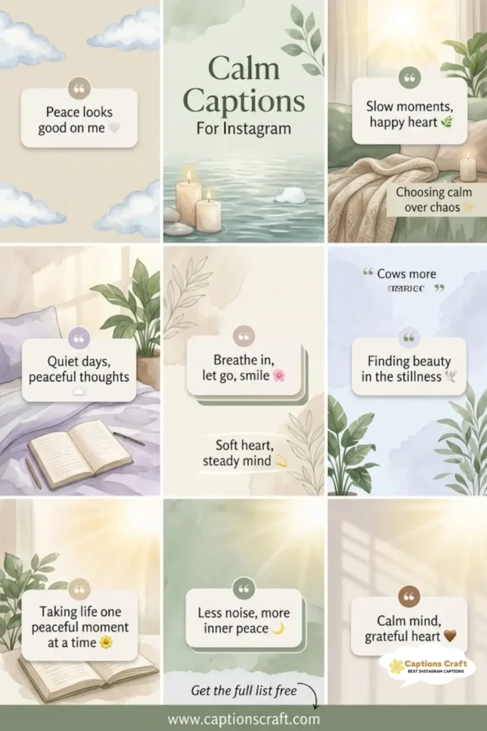 Serene Vibes with 123+ Calm Captions For Instagram to Inspire Peace