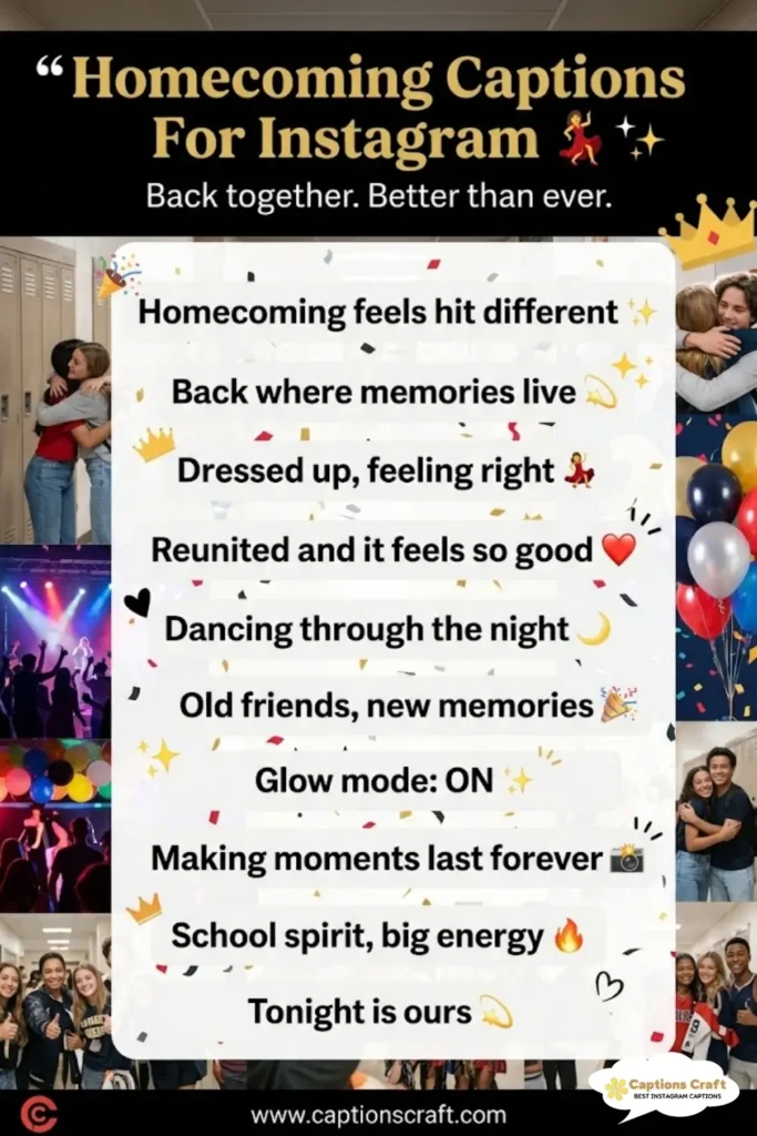 145+ Magical Homecoming Captions For Instagram And Quotes That Shine Bright