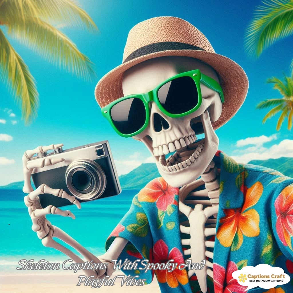Skeleton Captions With Spooky And Playful Vibes