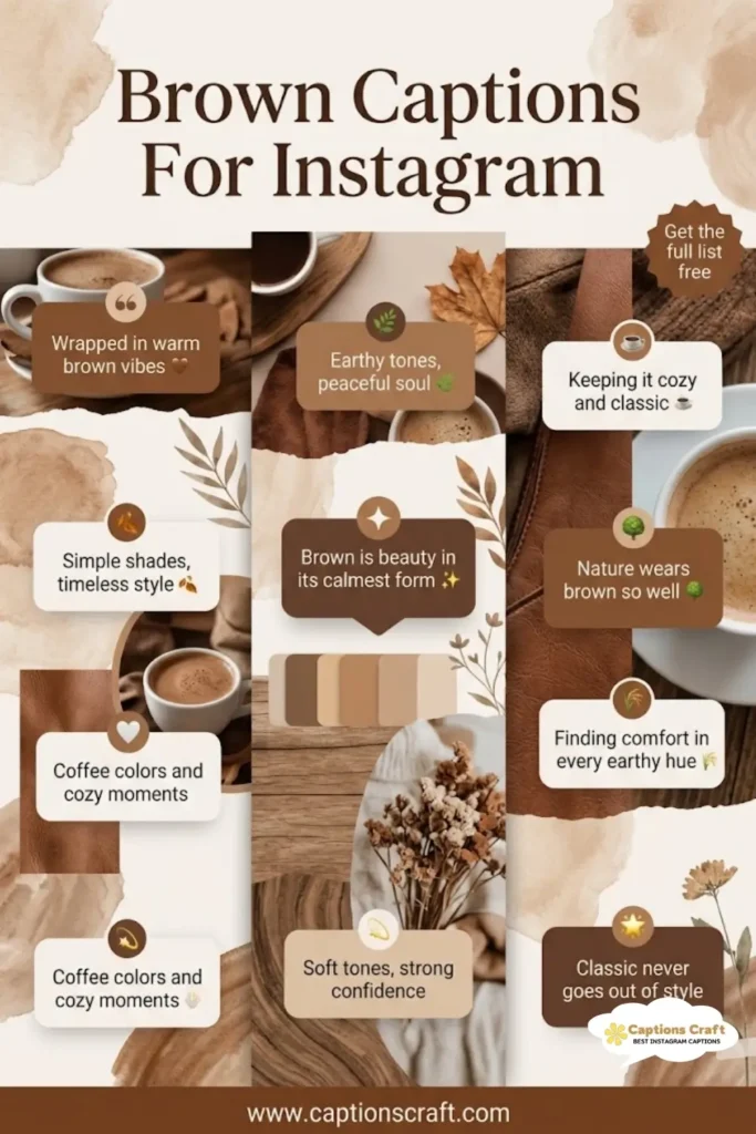 129+ Unforgettable Brown Captions For Instagram That Spark Joy