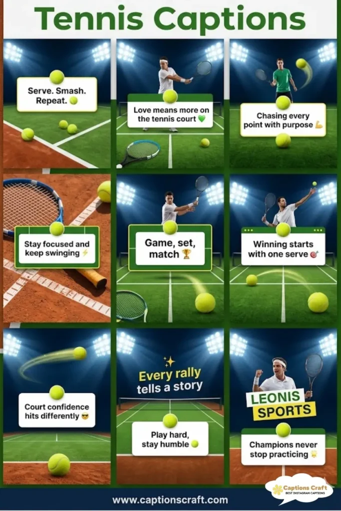 135+ Inspiring Tennis Captions For Instagram and Quotes to Ace Your Game