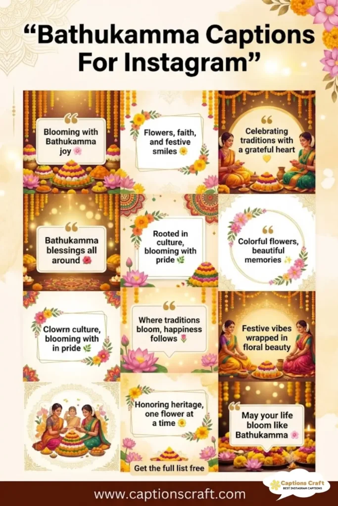 Celebrate Bathukamma with 147+ Creative Captions For Instagram and Quotes Magic