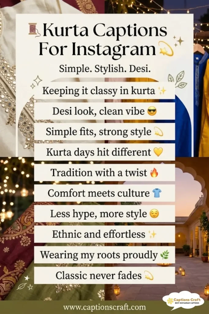 143+ Inspiring Kurta Captions For Instagram and Quotes That Shine Brightly