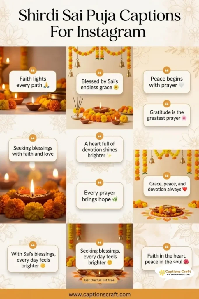 123+ Inspiring Shirdi Sai Puja Captions For Instagram and Quotes to Share Your Faith in 2026