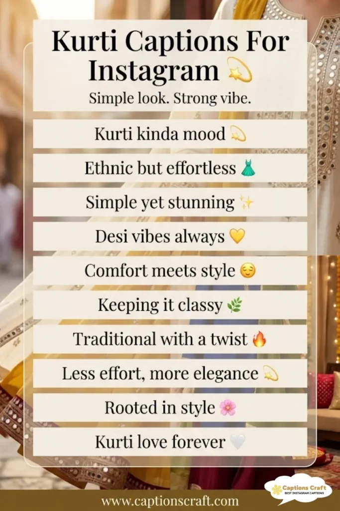 139+ Inspiring Kurti Captions For Instagram That Make Your Style Shine