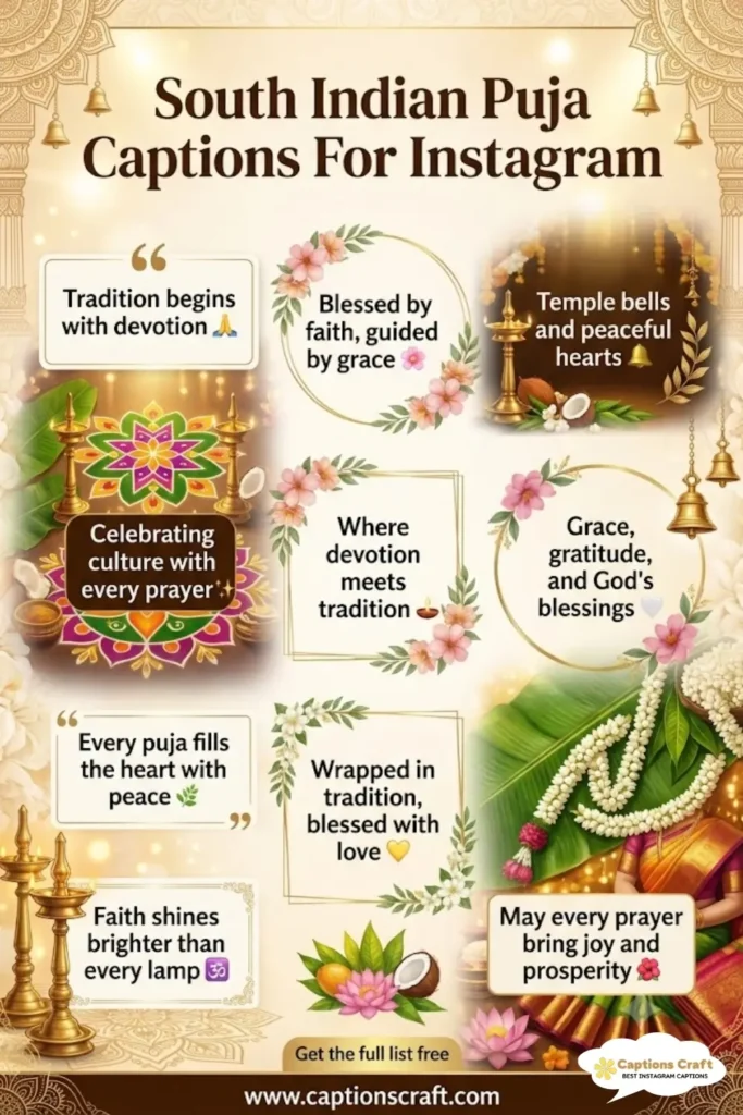 137+ Inspiring South Indian Puja Captions For Instagram and Heartfelt Quotes