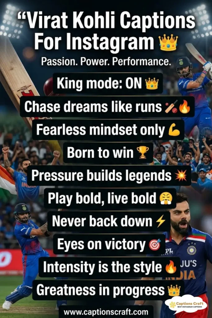 149+ Powerful Virat Kohli Captions For Instagram and Inspiring Quotes to Boost Engagement