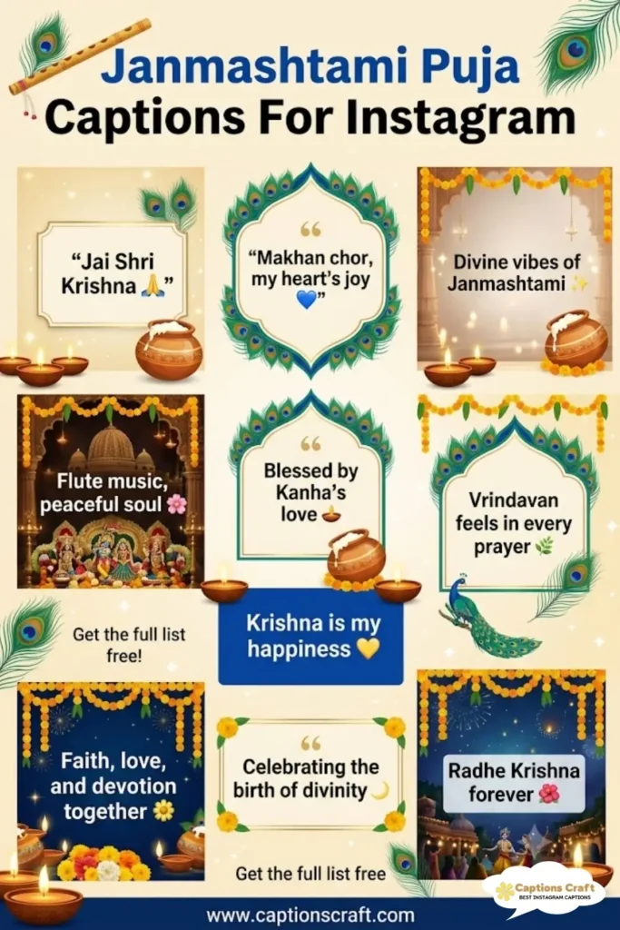 137+ Magical Janmashtami Puja Captions For Instagram to Celebrate Joy