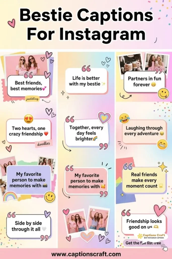 123+ Fun Bestie Captions For Instagram and Quotes For Friendship Goals