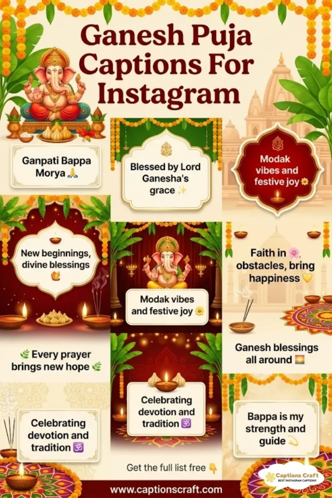 125+ Inspiring Ganesh Puja Captions For Instagram And Quotes to Celebrate the Festival