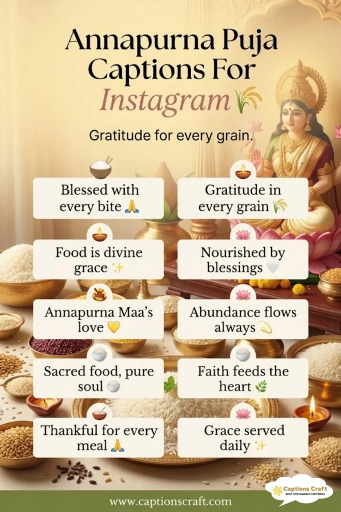 143+ Sacred Annapurna Puja Captions For Instagram and Quotes Full Of Blessings