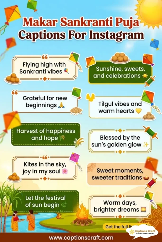 125+ Creative Makar Sankranti Puja Captions For Instagram and Quotes