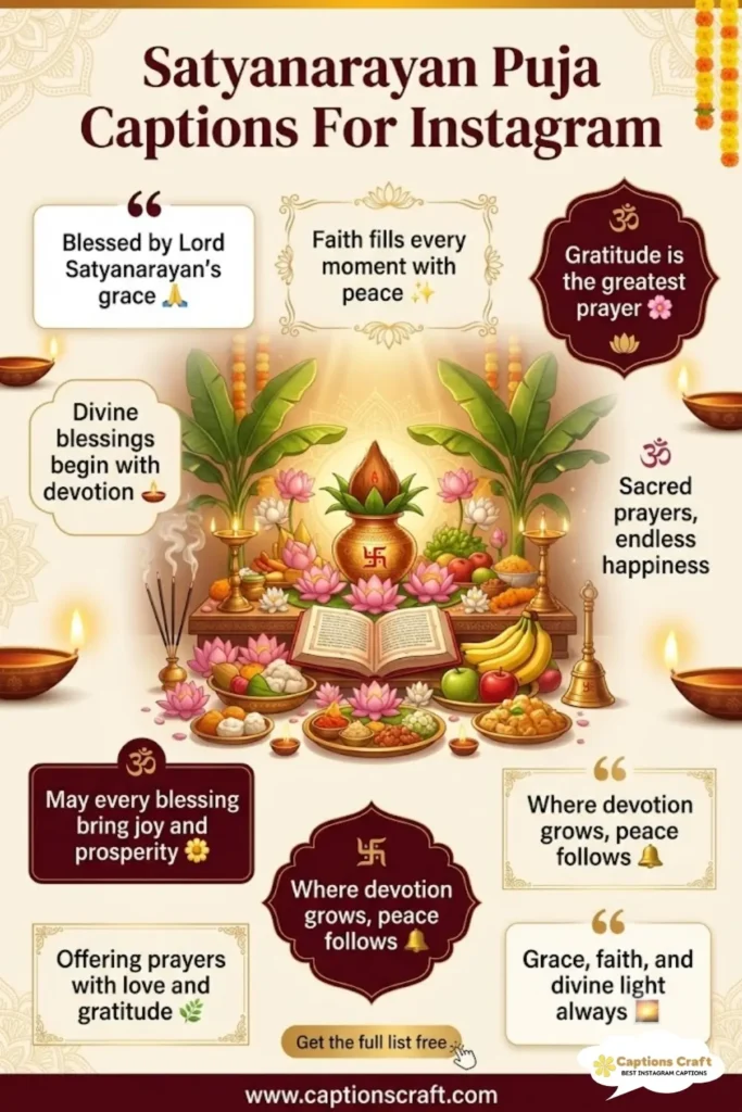 135+ Inspiring Satyanarayan Puja Captions For Instagram and Quotes to Shine Bright