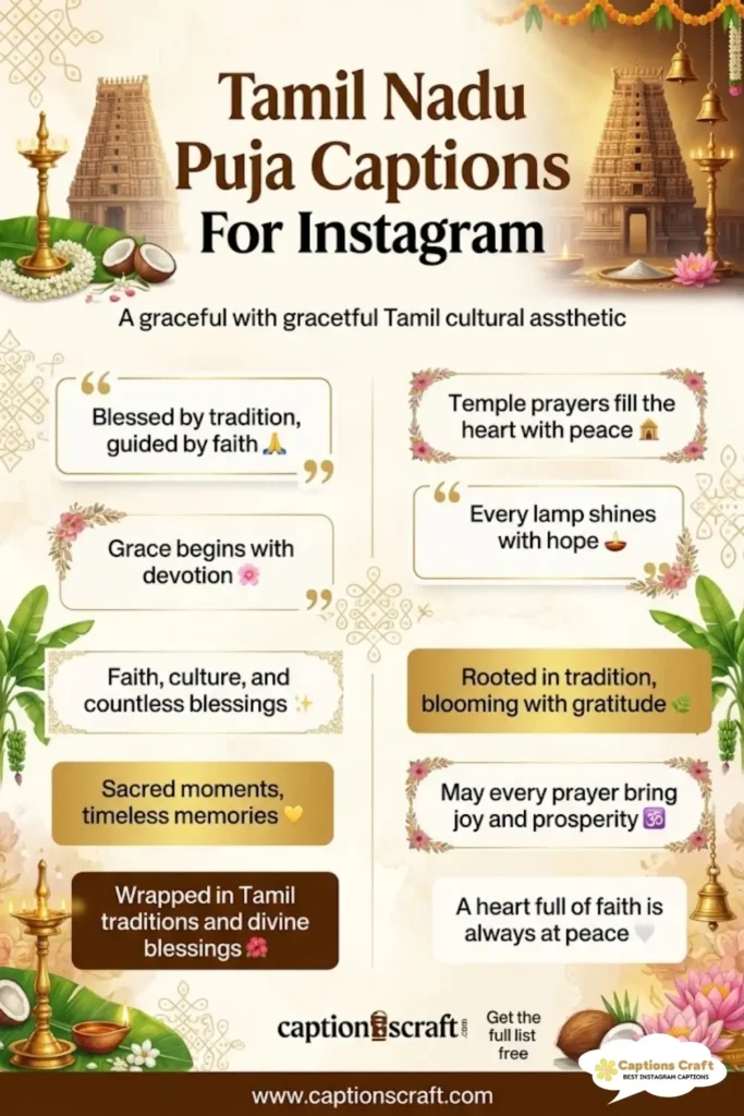 123+ Inspiring Tamil Nadu Puja Captions For Instagram and Quotes to Celebrate Faith