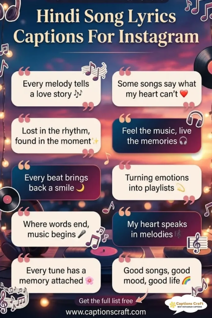 143+ Stunning Hindi Song Lyrics Captions For Instagram and Quotes That Shine Bright in 2026