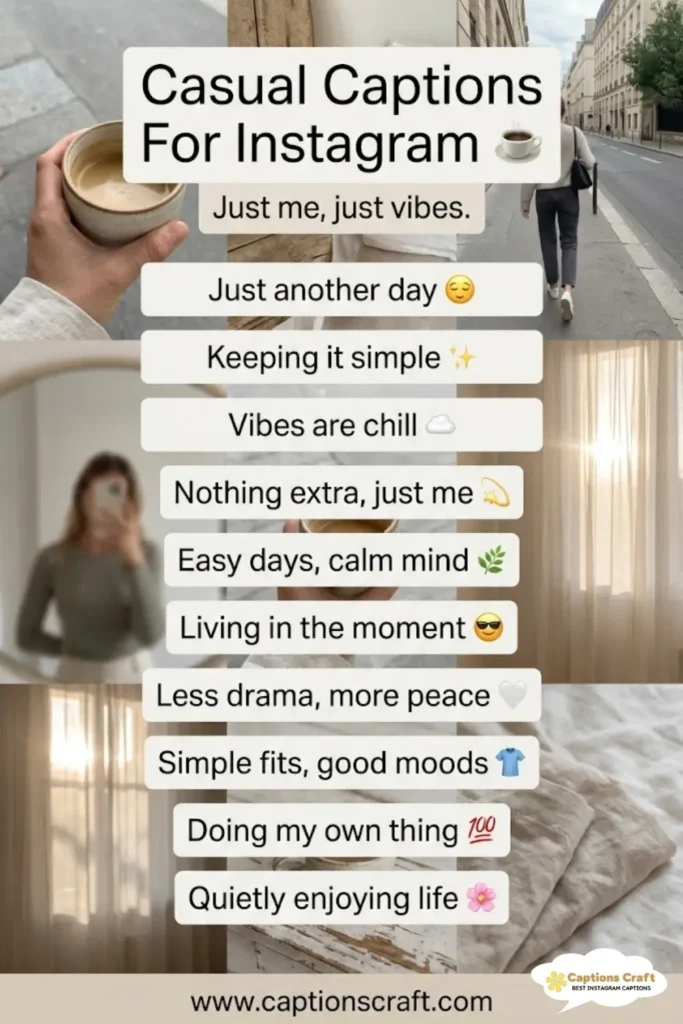 125+ Laid-Back Casual Captions For Instagram And Quotres That Feel Real