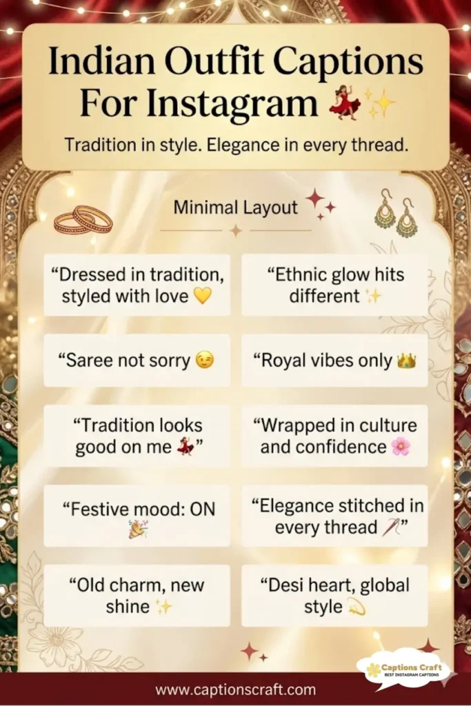 129+ Radiant Indian Outfit Captions For Instagram and Quotes That Shine Bright
