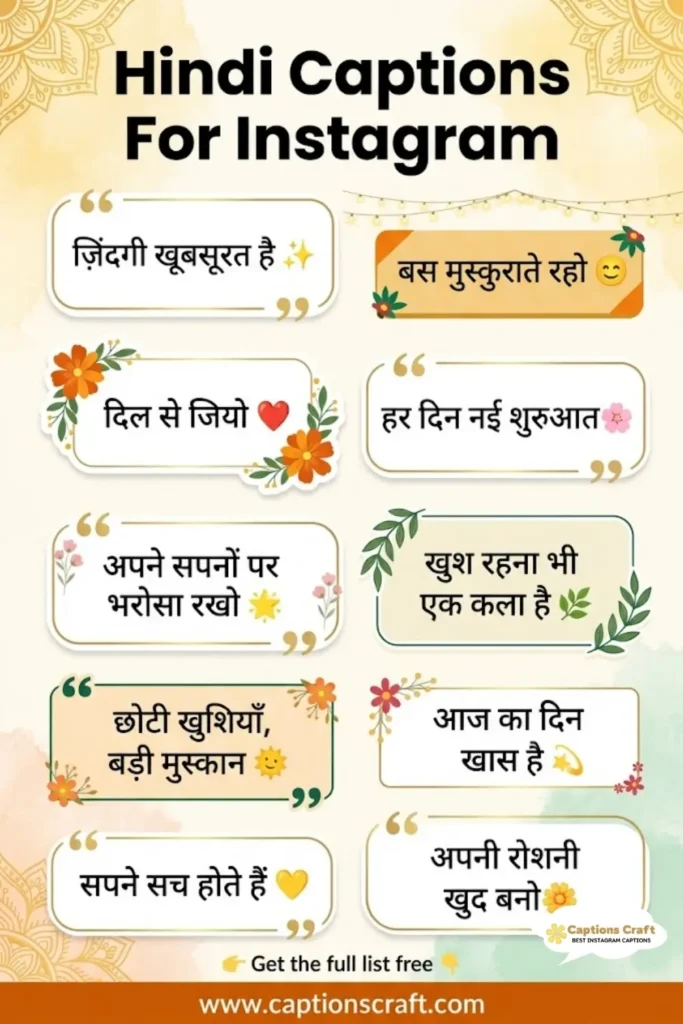 127+ Powerful Hindi Captions For Instagram and Quotes That Spark Connection and Joy