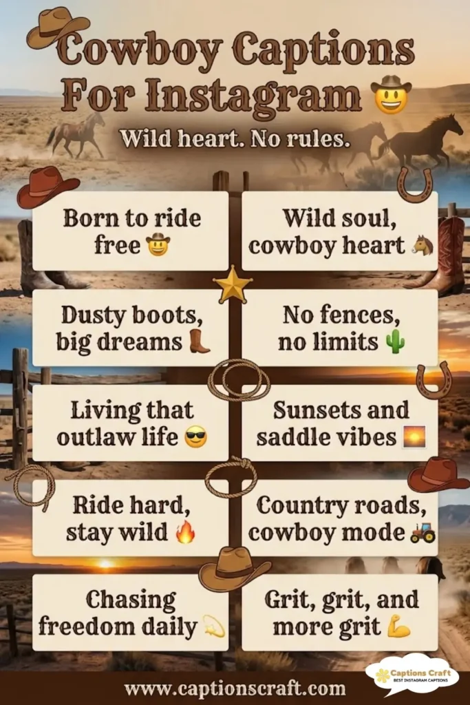 Saddle Up with 139+ Cowboy Captions For Instagram and Quotes That Shine Bright