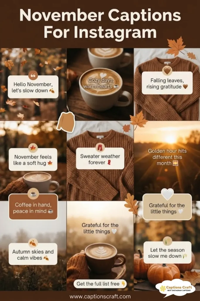 145+ Inspiring November Captions For Instagram and Quotes to Brighten Your Feed