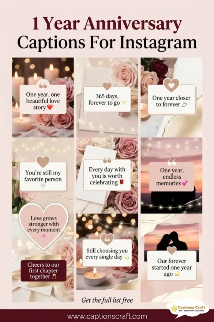 Celebrate Love with 135+ Unique 1 Year Anniversary Captions For Instagram and Quotes Magic