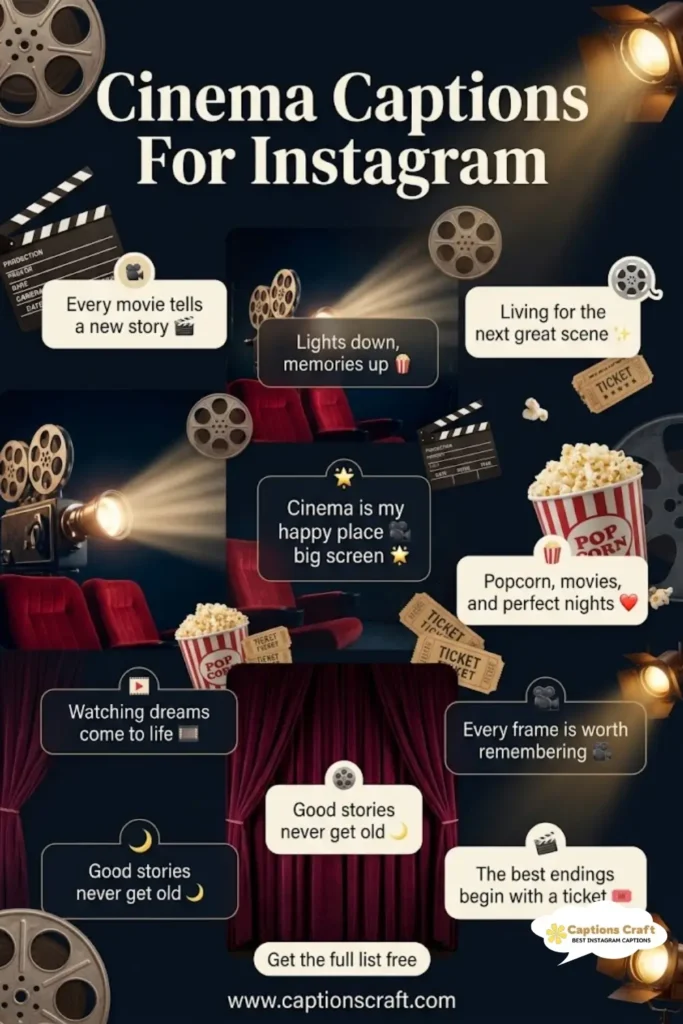 Lights, Camera, Action with 135+ Dazzling Cinema Captions For Instagram