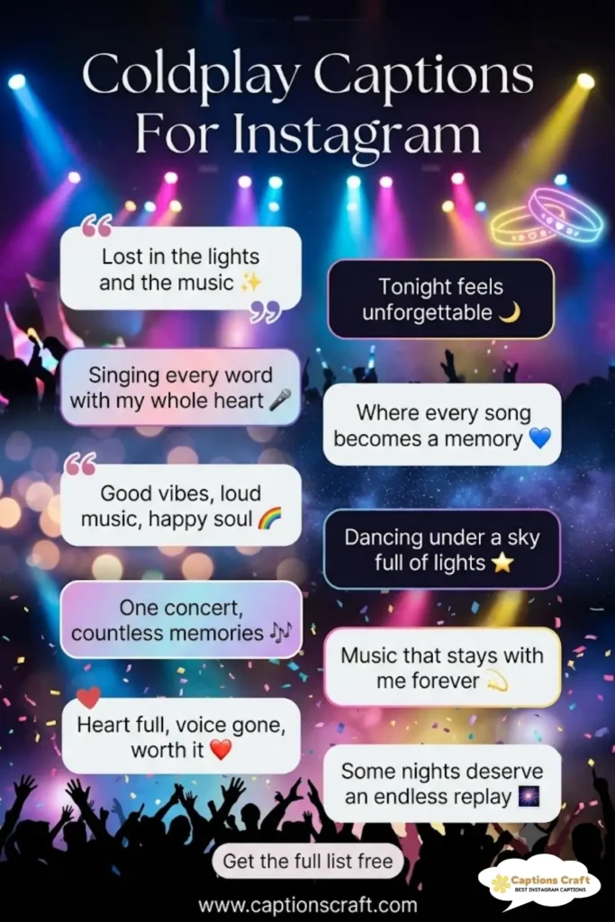 Magical Coldplay Captions For Instagram and Quotes with 127+ Inspiring Vibes in 2026