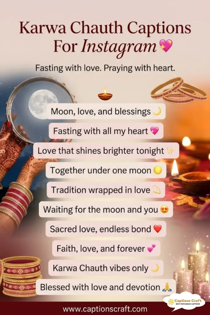 143+ Magical Karwa Chauth Captions For Instagram to Celebrate Love and Tradition