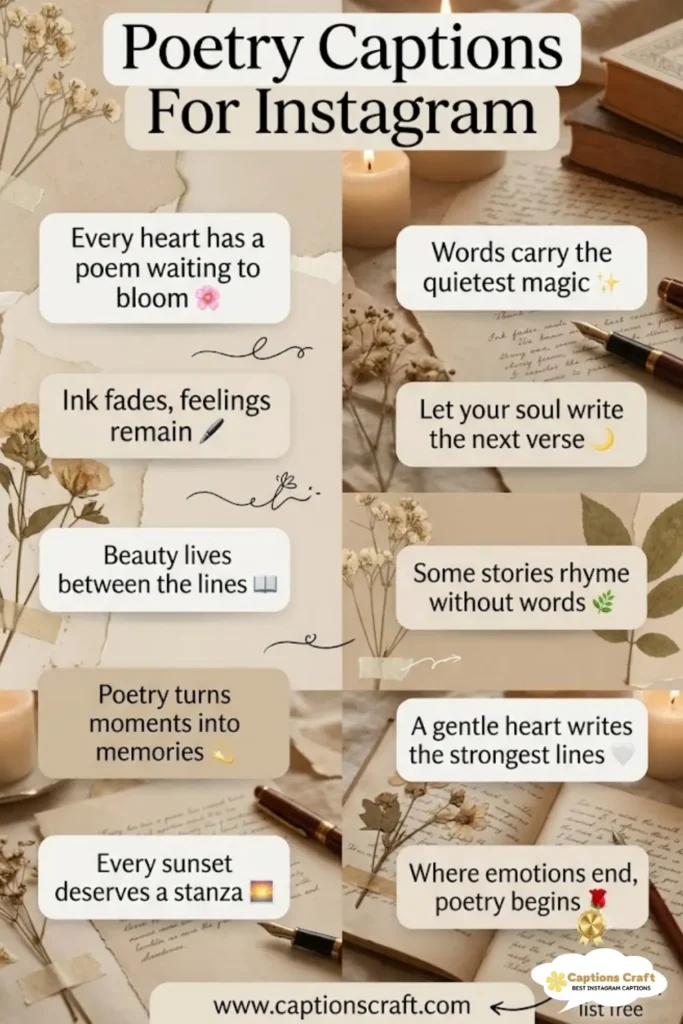 149+ Inspiring Poetry Captions For Instagram and Quotes to Spark Your Creativity in 2026